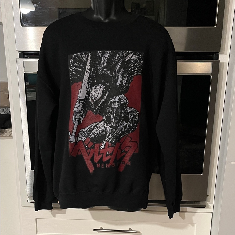 Berserk Black Graphic Crewneck Sweatshirt Brand New without Tags Large .